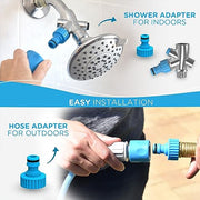 Aquapaw Pet Bathing Tool – Sprayer and Scrubber in One – Compatible with Indoor Shower or Outdoor Garden Hose – for Dog and Cat Grooming – Garden Hose and Shower Adapters Included