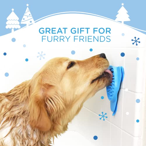 Aquapaw Premium Licking Mat for Dogs & Cats | Non-Slip Slow Feeding Mat for Food, Treats & Peanut Butter | Dog Anxiety Relief & Boredom Reducer with Suction Cups | Perfect for Bathing, Grooming - Blue