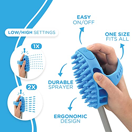 Dog Bath Brush Scrubber - Silicone Pet Brush Dog Scrub Brush for Bath, Dog Washing Brush Dog Shampoo Brush Dispenser, Dog Shower Brush Dog Brush for