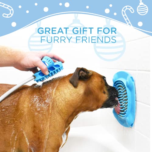 Aquapaw Premium XL Licking Mat with Suction Cups | Dog Must Haves - Non-Slip Slow Feeding Mat for Food, Treats & Peanut Butter | Bathing Supplies - Anxiety Relief & Boredom Reducer | Lick Pad - Blue