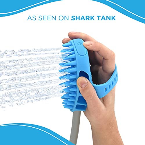 Aquapaw Dog Bath Brush Pro - Sprayer and Scrubber Tool in One - Indoor/Outdoor Dog Bathing Supplies - Pet Grooming for Dogs with Long and Short Hair - Dog Wash with Hose and Dog Shower Attachment