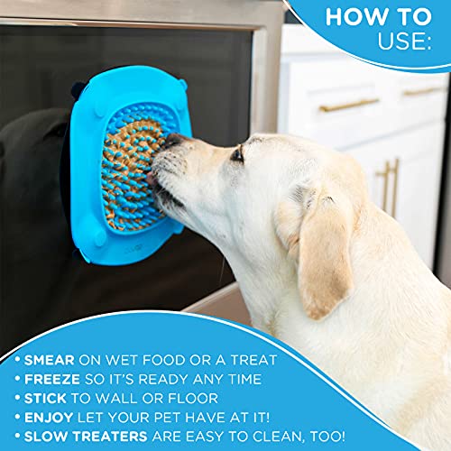 Aquapaw Premium XL Licking Mat with Suction Cups | Dog Must Haves - Non-Slip Slow Feeding Mat for Food, Treats & Peanut Butter | Bathing Supplies - Anxiety Relief & Boredom Reducer | Lick Pad - Blue