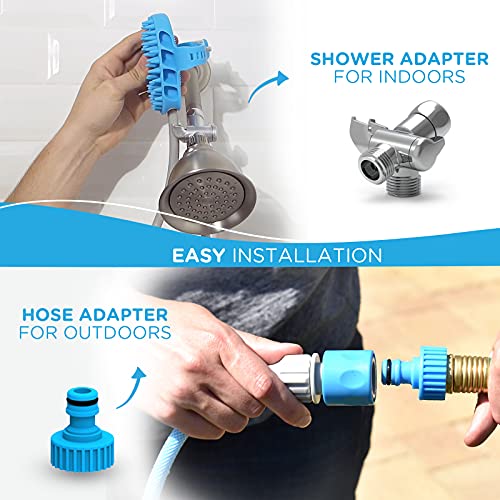 Aquapaw Dog Bath Brush Pro - Sprayer and Scrubber Tool in One - Indoor/Outdoor Dog Bathing Supplies - Pet Grooming for Dogs with Long and Short Hair - Dog Wash with Hose and Dog Shower Attachment